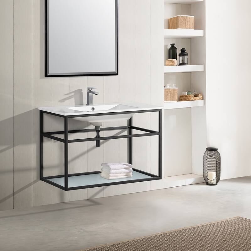 Swiss Madison Pierre 36-inch Open-shelf Metal Bathroom Vanity