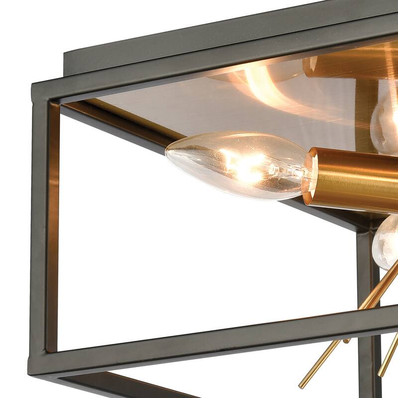 Elk Home Spark Matte Black With Clear Glass 4 Light Flush Mount