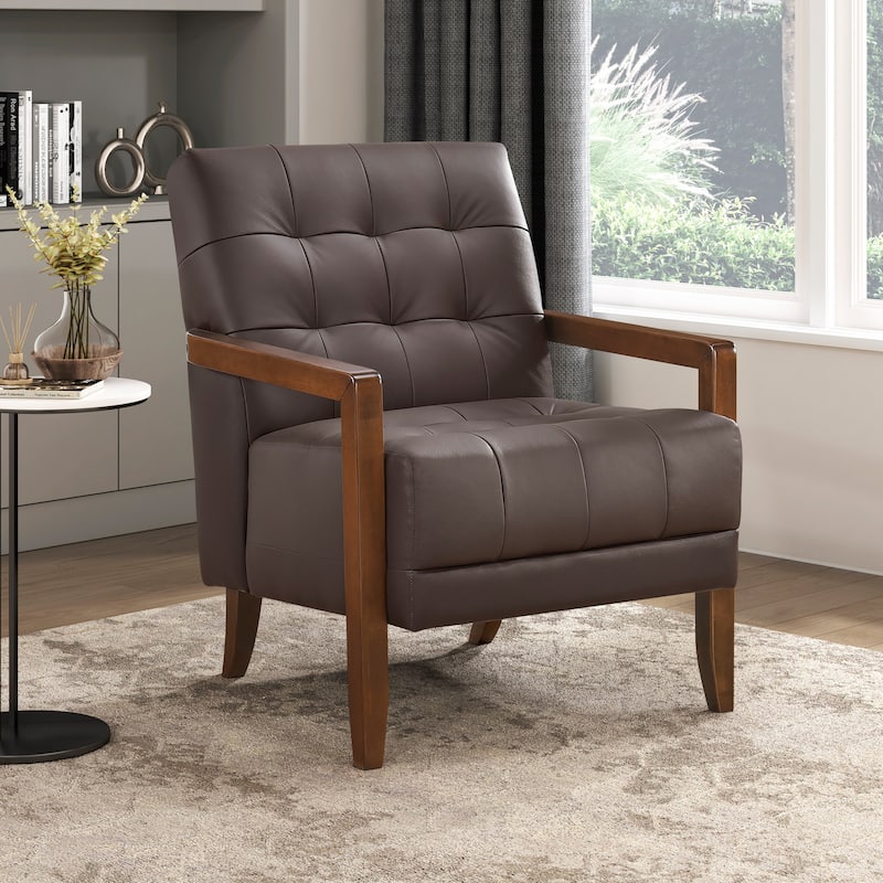 Leland Leather Match Accent Chair