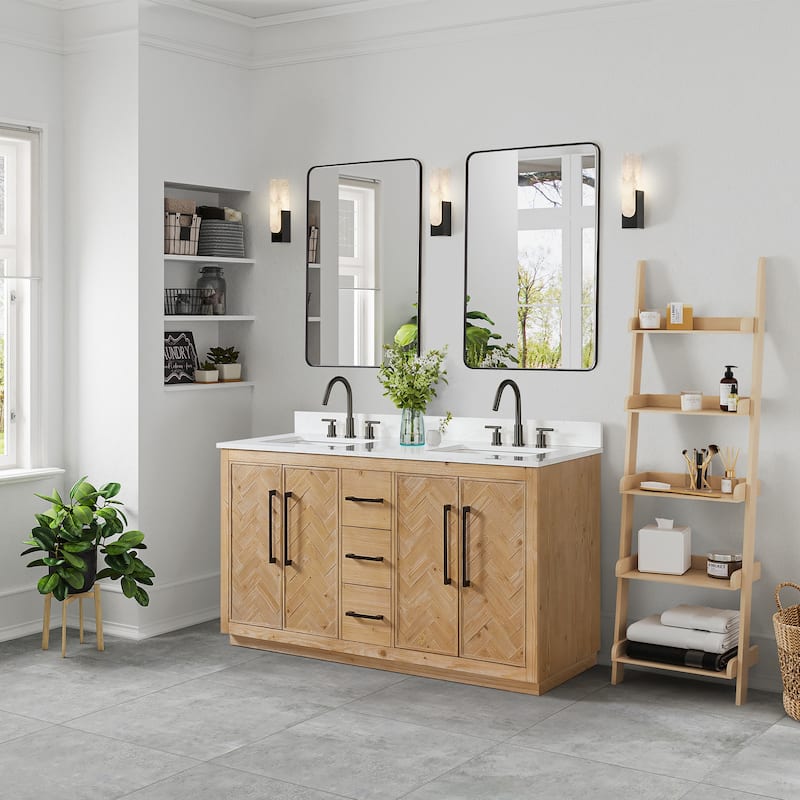 Altair Bellavia Bath Vanity in Weathered Fir with Mirror - 60 inch - Weathered Fir