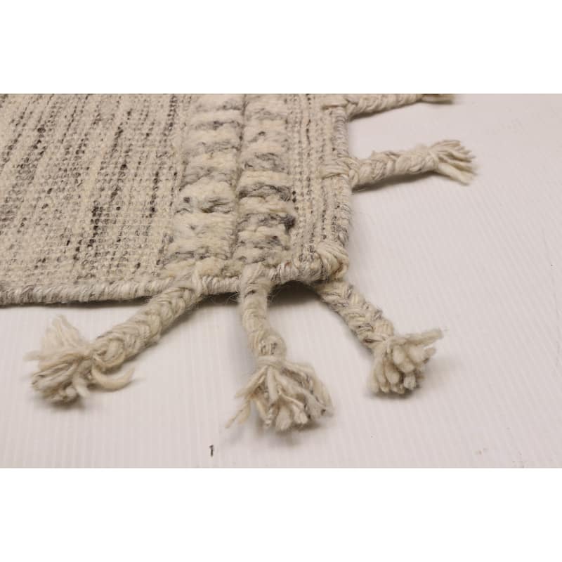ECARPETGALLERY Hand-knotted Tangier Ivory Wool Rug - 9'1 x 12'1