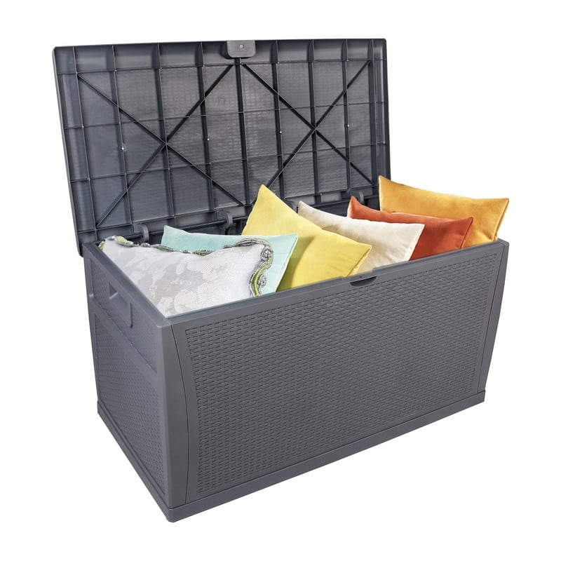 120 Gallons Plastic Lockable Deck Box - N/A