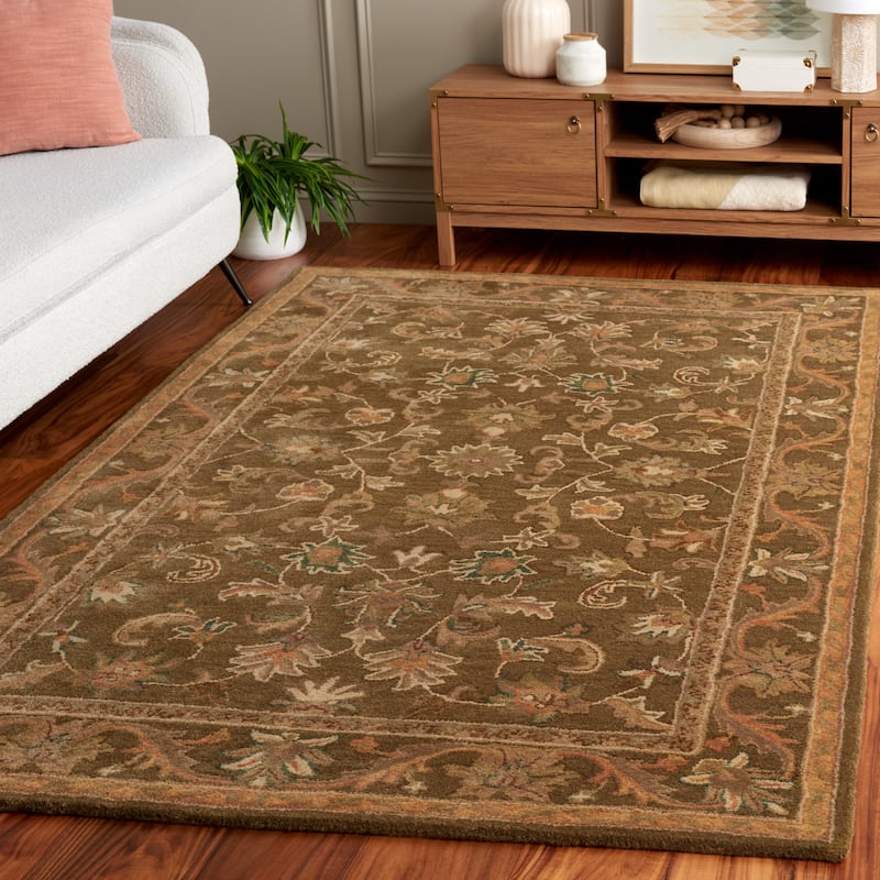 SAFAVIEH Handmade Antiquity Talvikki Traditional Oriental Wool Rug - 3' x 5' - Olive/Gold