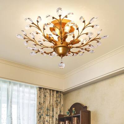 4-Light Vintage Crystal Chandeliers Ceiling Lights Crystal Pendant Lighting Ceiling Light Fixtures Chandeliers Lighting