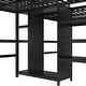 preview thumbnail 13 of 11, Black Twin Over Twin Loft Bed with Double Desk Wardrobe Shelves Power Outlet