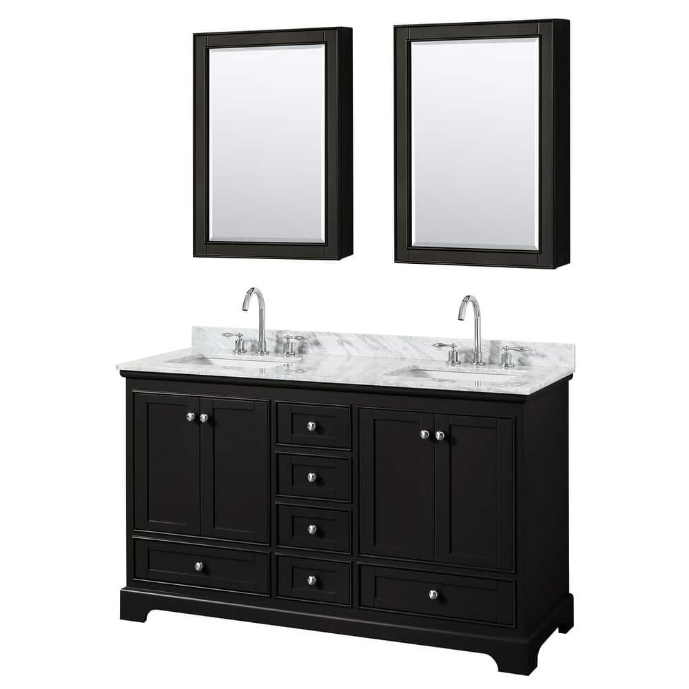 Wyndham Collection Deborah 60" Free Standing Double Vanity Set with