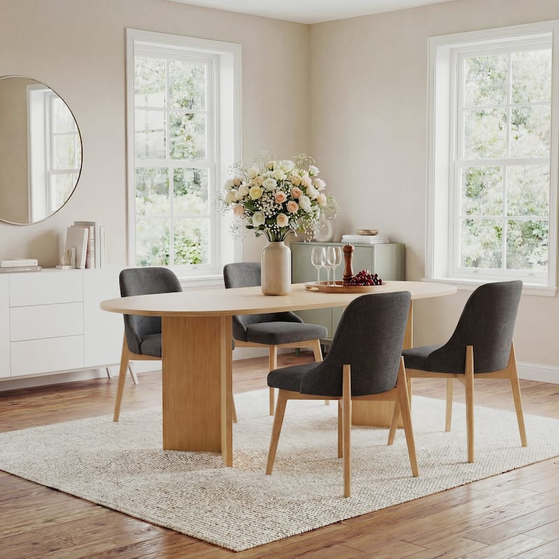 Upholstered Side Chair Dining Chairs Kitchen Chairs with Wood Legs Set of 2