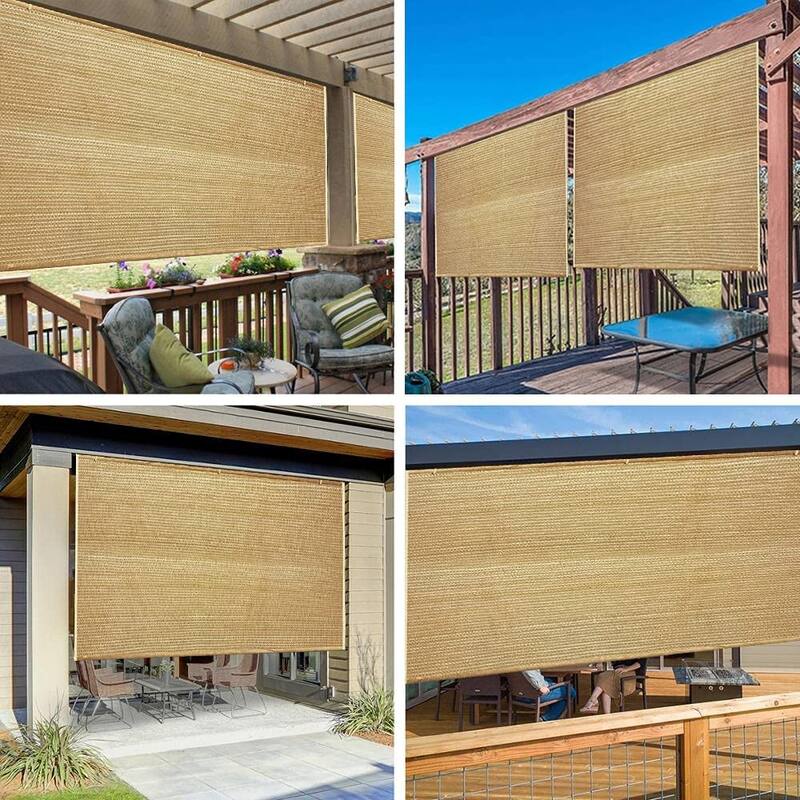 Shatex 6 ft. x 6 ft. Garden Shade Fabric Adjustable Vertical Side Wall Panel for Patio/Pergola/Window Wheat