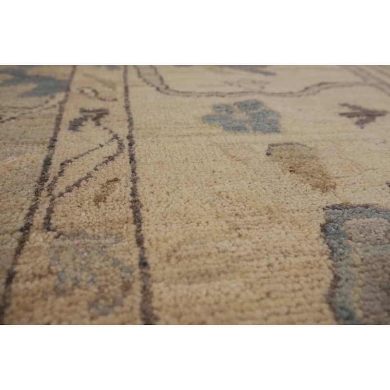 Oushak Turkish Area Rug Beige Hand-Knotted Wool Carpet - 8'1"x 10'1"