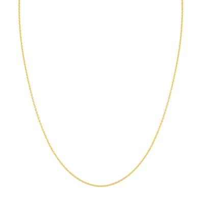 Curata 14k Yellow Gold 1.5mm Cable Chain Necklace (Lobster)
