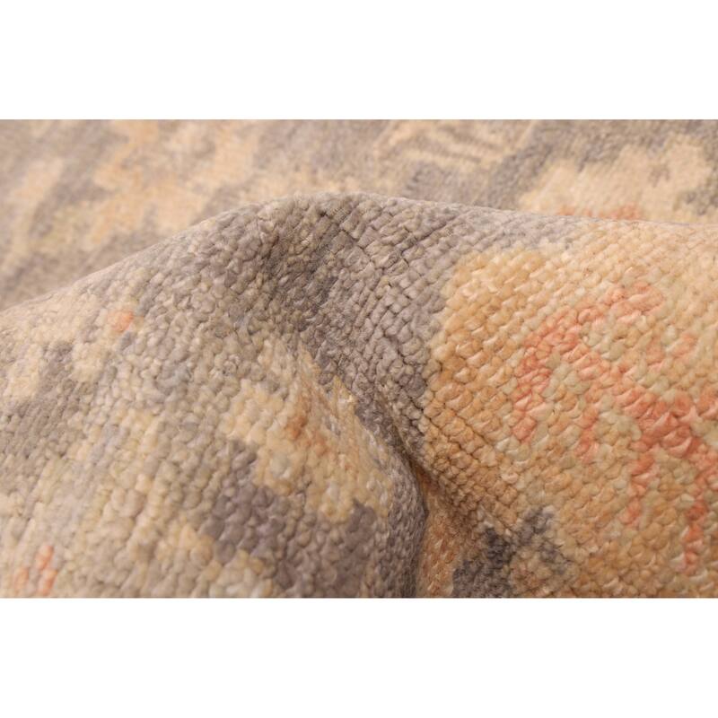 ECARPETGALLERY Hand-knotted Kavya Oushak Dark Grey Wool Rug - 5'11 x 8'10