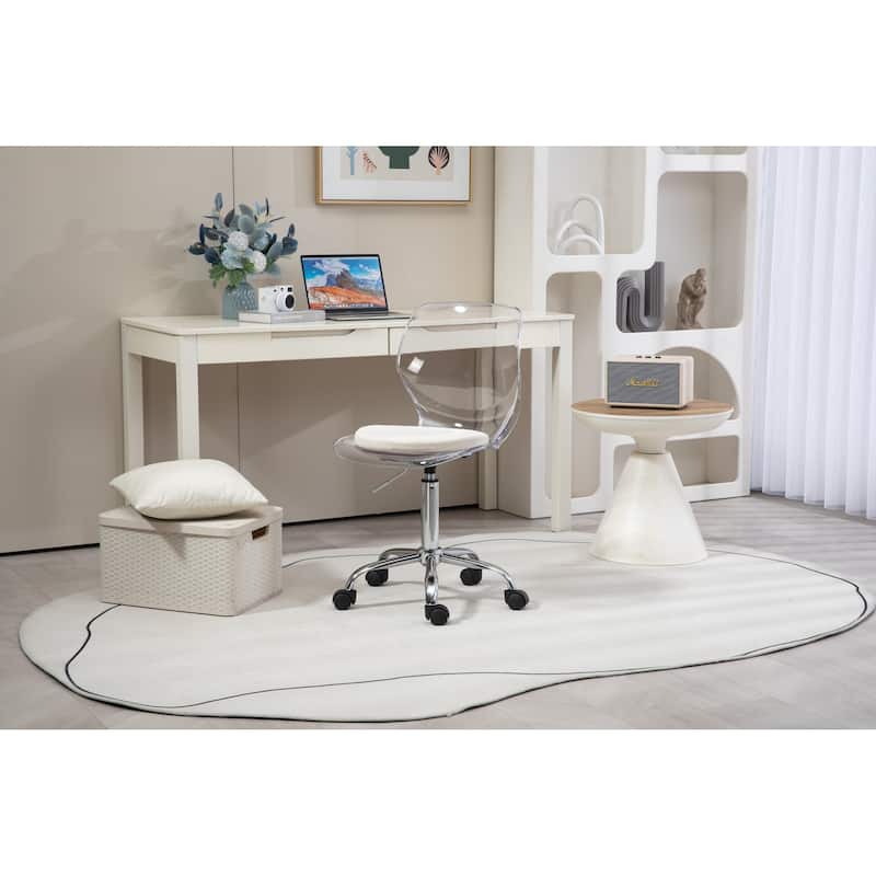 HOMEFUN Acrylic Swivel adjustable height Armless Home office Chair