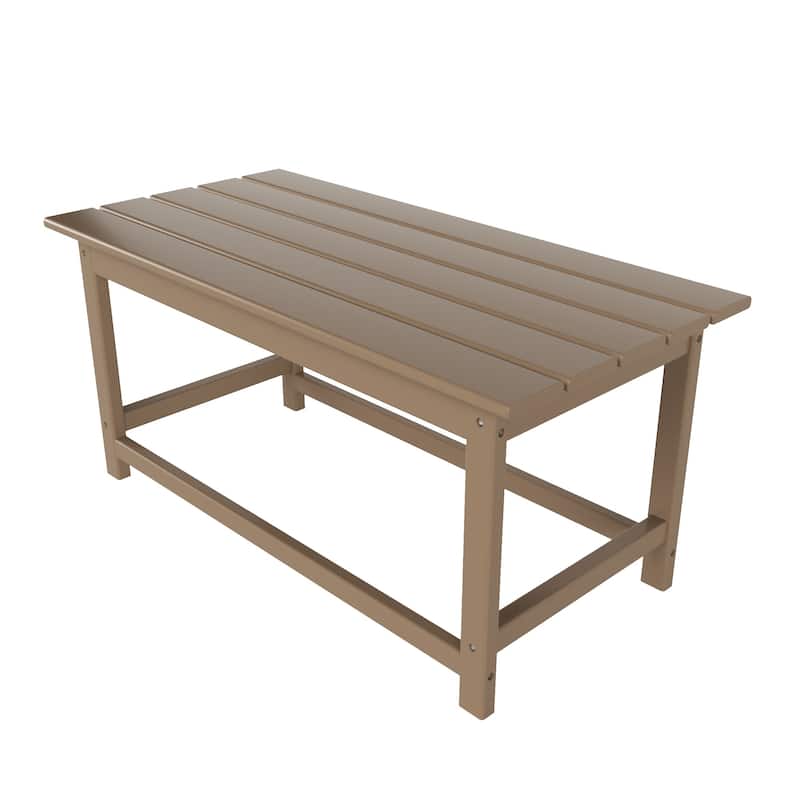 Aderson Outdoor Patio Adirondack Chair with Side Table and Coffee Table 4-Piece Conversation Set