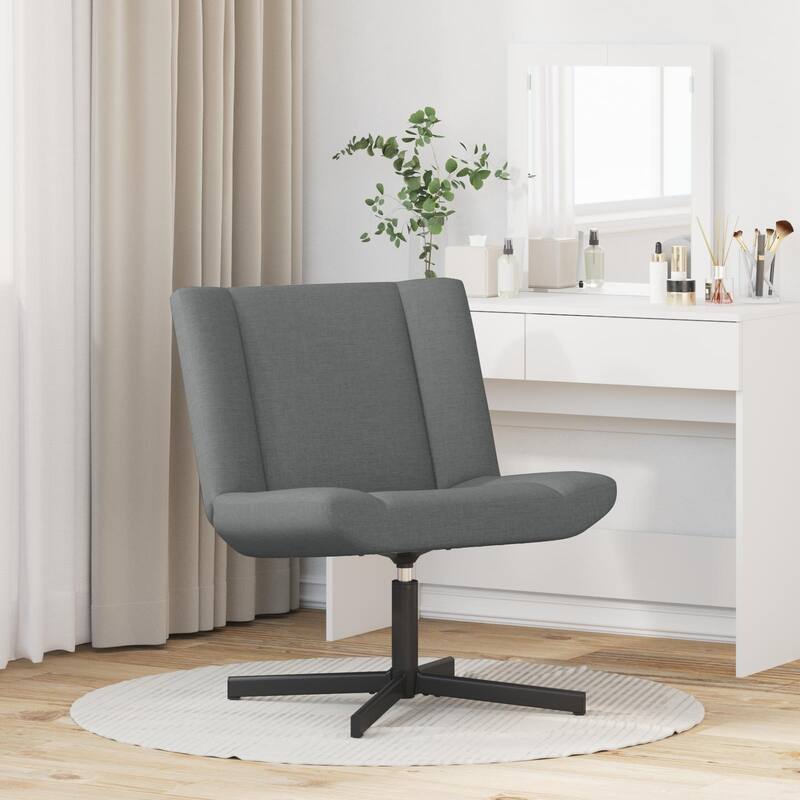 vidaXL Swivel Chair Dark grey Fabric, Metal Medium Swivel Chair - 24.8 x 29.5 x 29.9