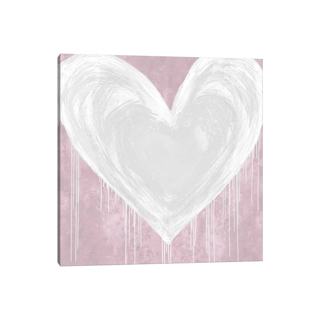 iCanvas "Big Hearted White on Pink" by Lindsay Rodgers Canvas Print