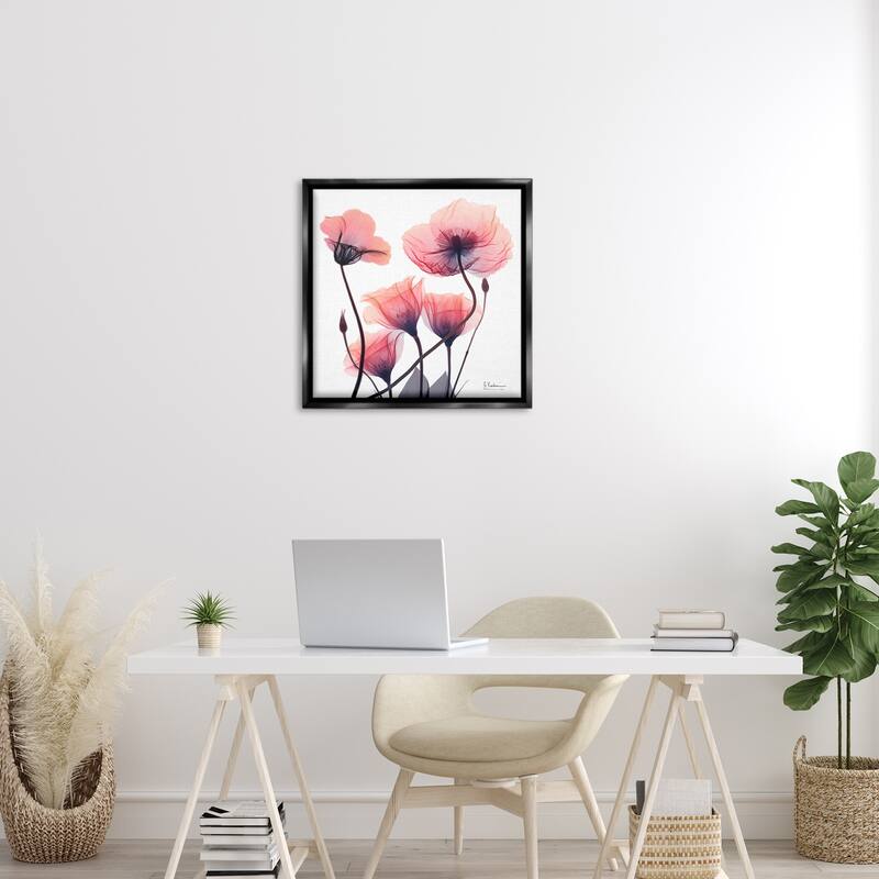 Stupell Elegant Modern Poppy Buds Framed Floater Canvas Wall Art Design By Albert Koetsier