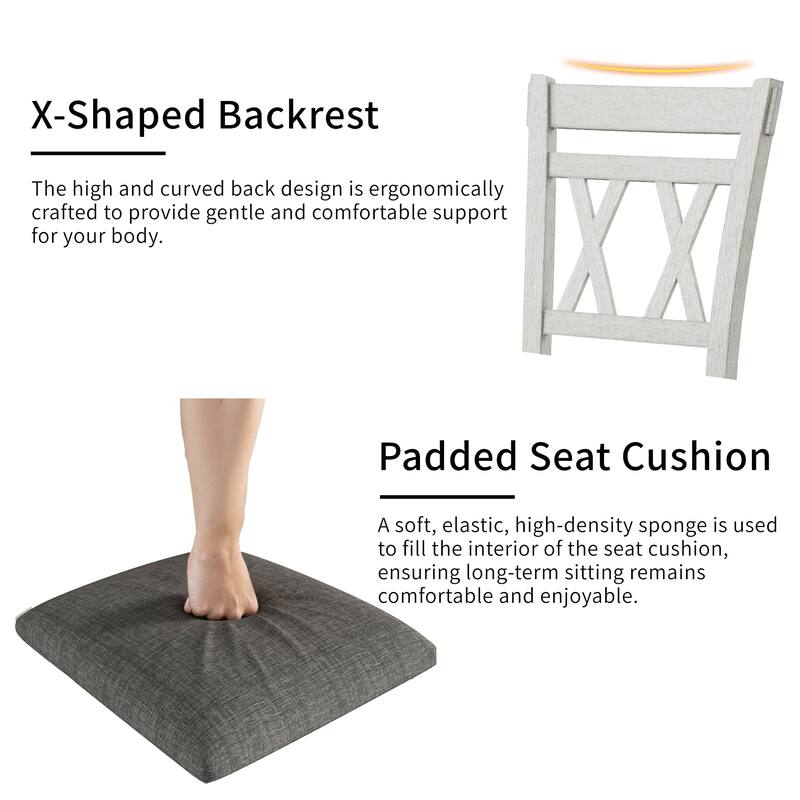 Javlergo Dining Table and Chairs Set for 4-6 Persons Extendable Kitchen Dining Room Table Set