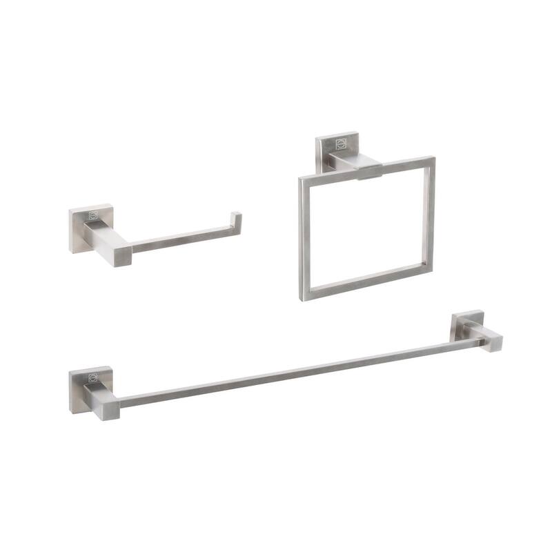Indigo Home 3-Piece Bathroom Hardware Set - Brushed Nickel