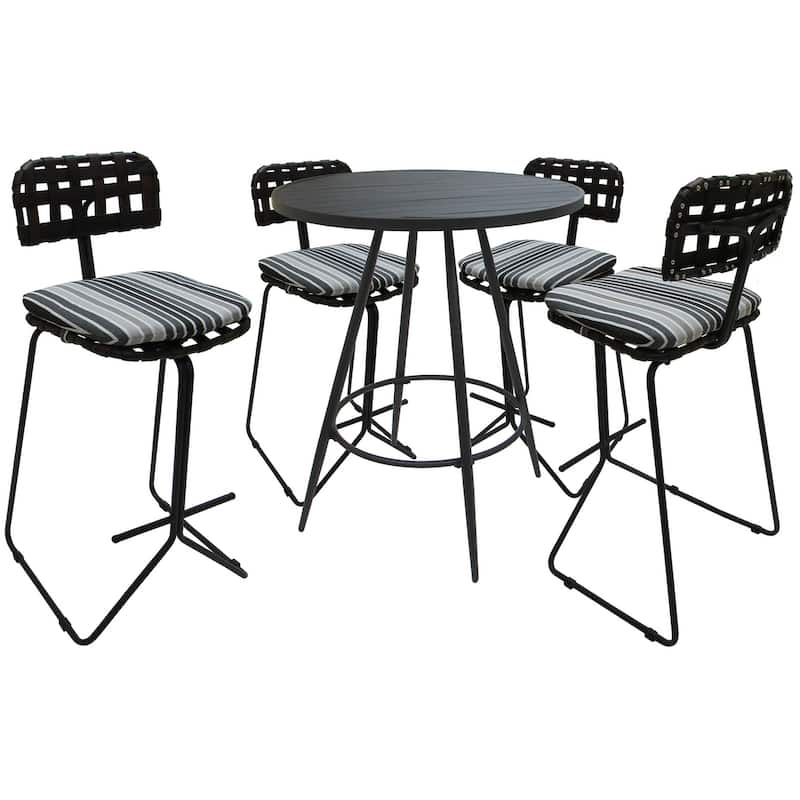Outdoor/Indoor Metal Pub Set - Nikki 30" Bar Stools - 30" Seat Bar Height