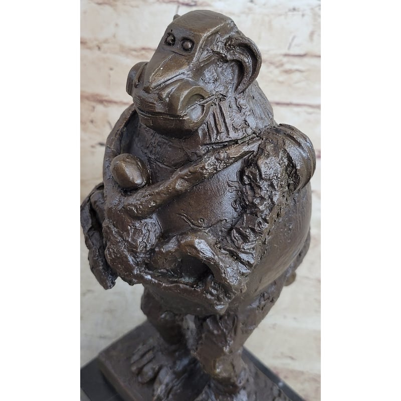 Pico Abstract Baboon And Baby Monkey Bronze Sculpture Marble Statue Art