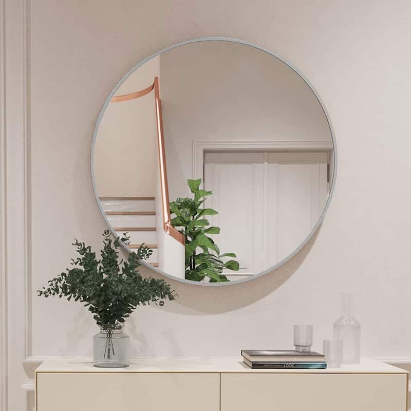 Round Mirror Wall Mounted, Circle Bathroom Vanity Wall Mirror with Metal Frame - 16/20/24/30/32/36"