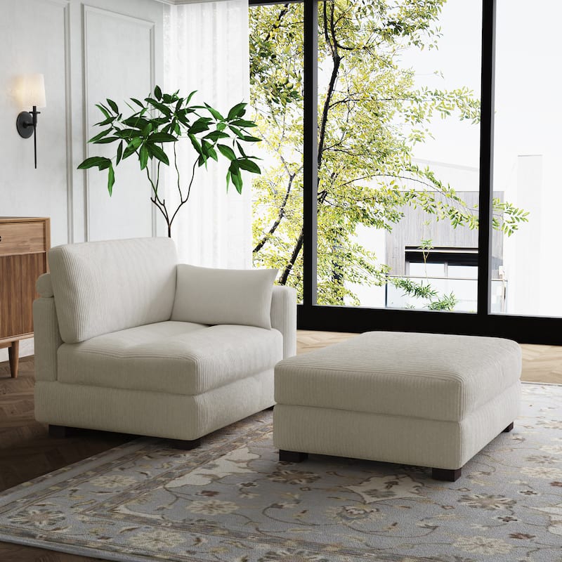 Modular Sectional Sofa with Ottomans