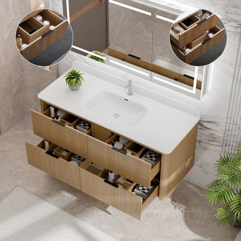 Modland 48" Fluted Floating Vanity with Sink - 48 inch