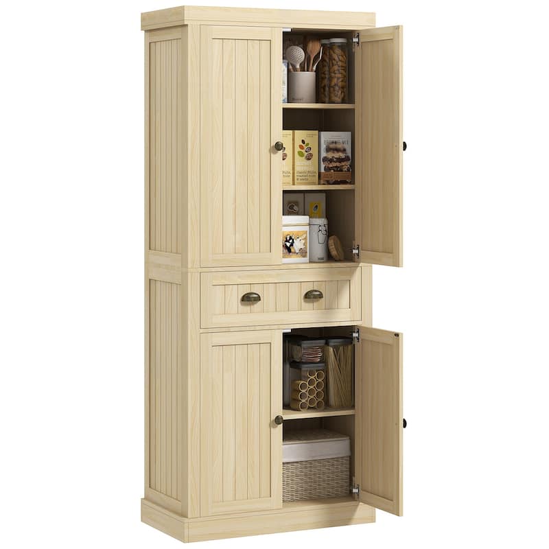 Freestanding Storage Cabinet Buffet Cabinet with Drawer & 3-Level Adjustable Shelves, Sideboard with Soft-Close Doors