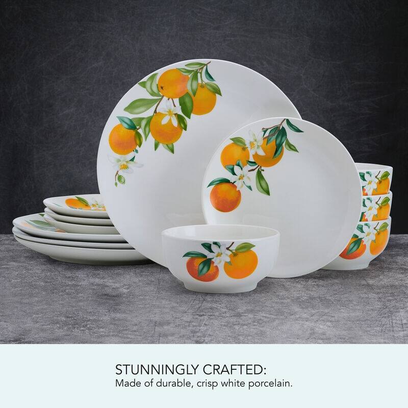Studio Nova Oranges 12-Piece Dinnerware Set, Service for 4