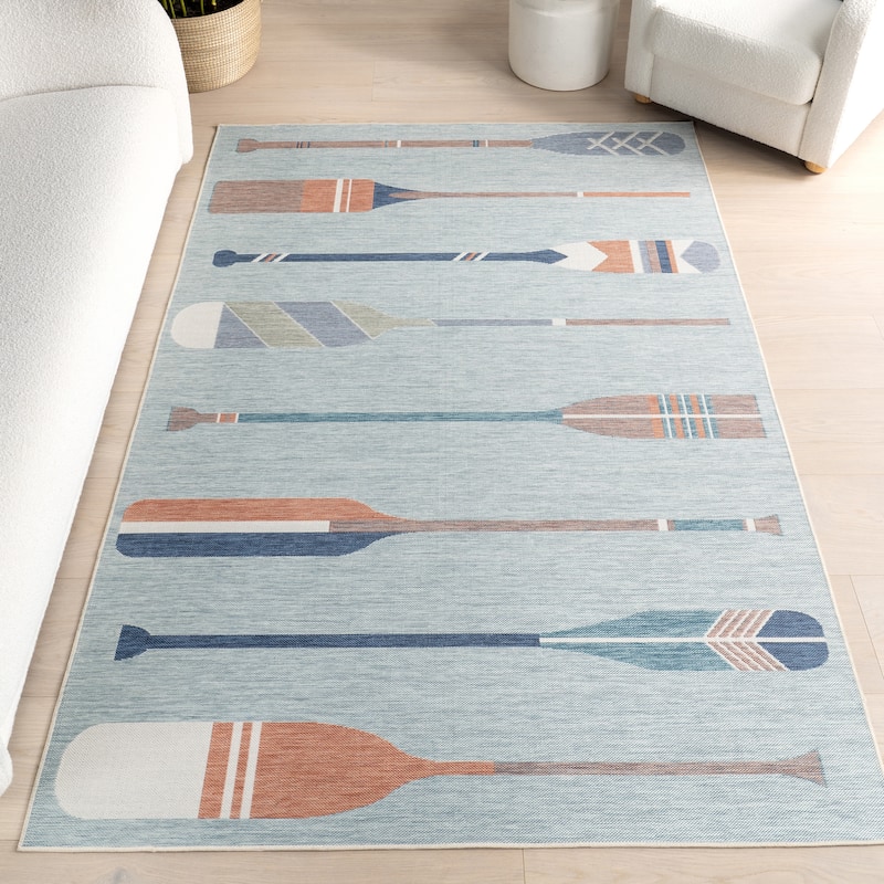 Nuloom Emmie Graphic Indoor/Outdoor Area Rug - 6'7" x 9' - Blue