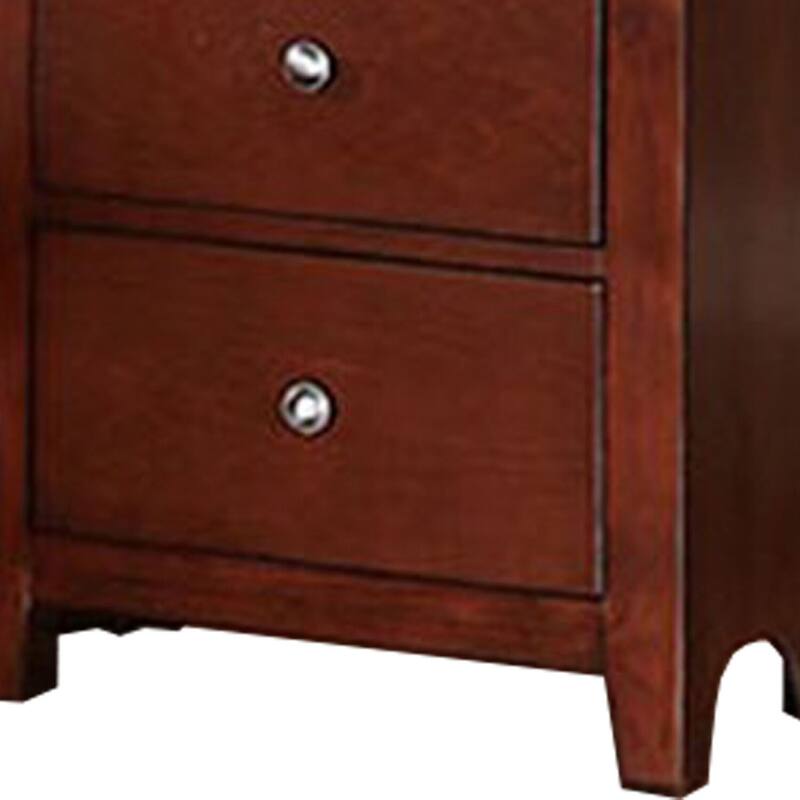 Brown 2 Drawer 22 in. W Nightstand with Sturdy Drawer Pulls