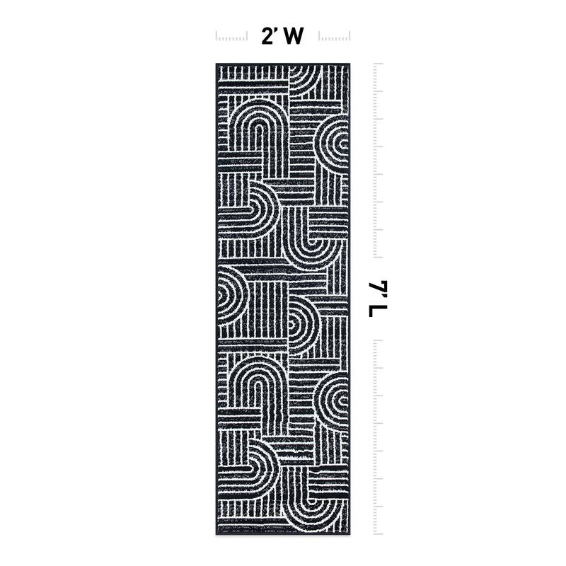World Rug Gallery Contemporary Stripe Arch Design Area Rug