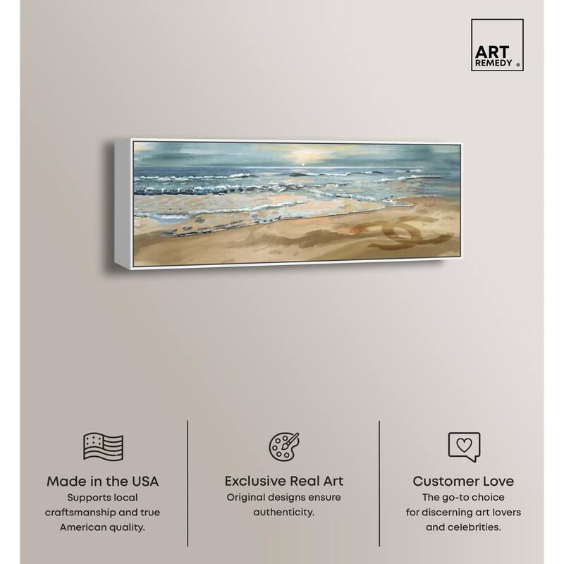 Relaxing Time at Beach Panoramic Canvas by Art Remedy
