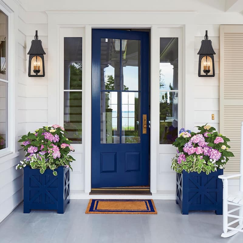 3-Light Outdoor Umbrella Dimmable Matte Exterior Lantern Wall Sconce Light
