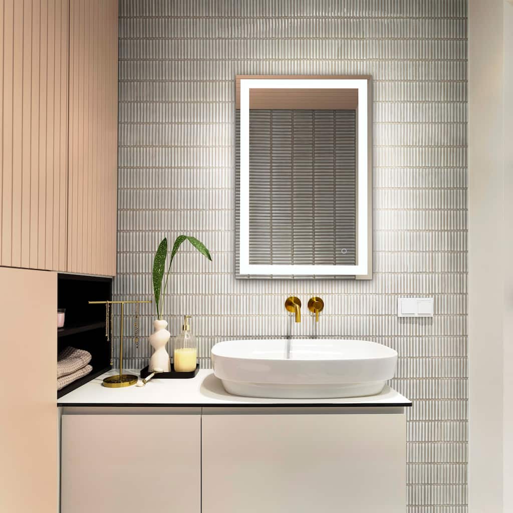 SAFAVIEH Mistie 24" Led Vanity Mirror - Silver / White - 24Wx2Dx36H