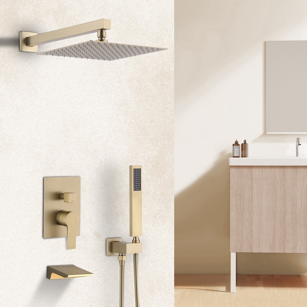 Topcraft Wall Mounted Rain Shower System with Handheld Showerhead