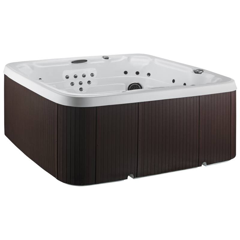Lifesmart LS600DX 7-Person 65-Jet 230v Spa with 14-Jet Nozzle Turbo Blaster - Arctic White shell with Espresso siding