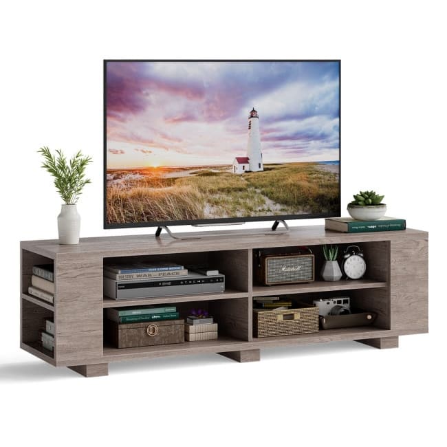 59" Console Storage Entertainment Media Wood TV Stand - 59" x 15.5" x 17.5" (L x W x H)
