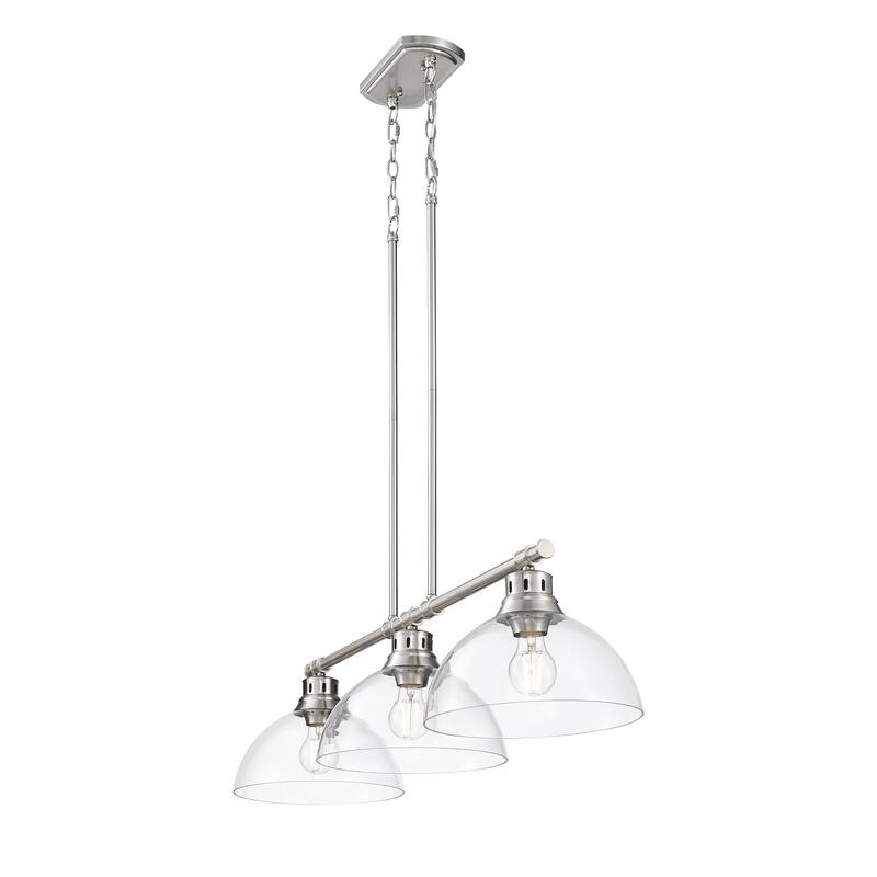 Yep by Golden Lighting Duncan 3-light Island Light in Pewter and Clear Glass