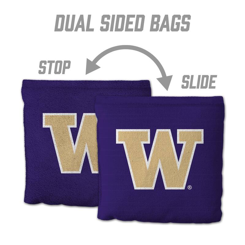 Washington Huskies NCAA Dual Sided Pro Stop & Slide Cornhole Bags
