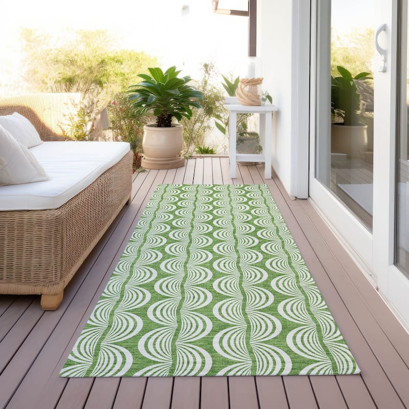 Machine Washable Indoor/ Outdoor Contemporary Chantille Rug