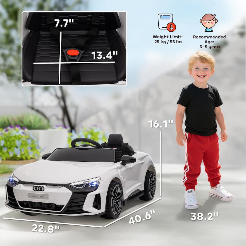 Aosom Kids Ride on Car, 12V Licensed Audi RS E-tron GT 3.1 MPH Electric Car for Kids