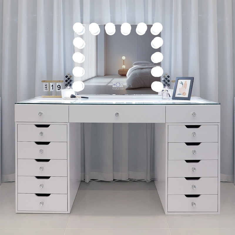 Makeup vanity mirror with lights and bluetooth on sale