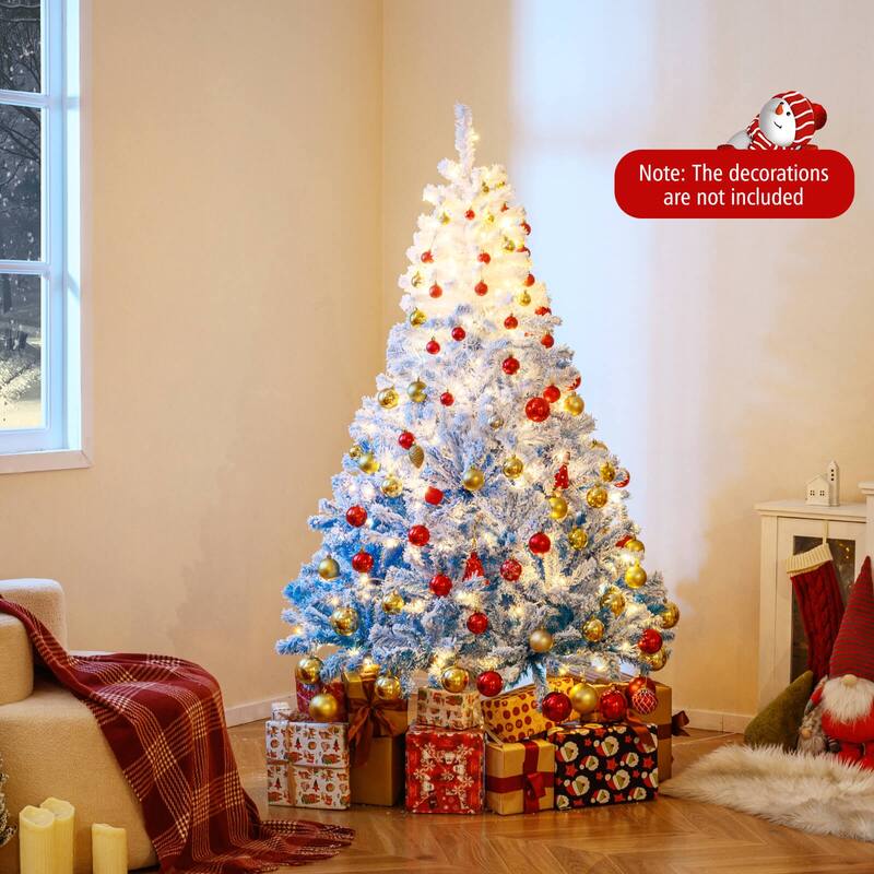Costway 5/6/7/8 FT Artificial Christmas Tree with 180/250/350/470 Warm - See Details