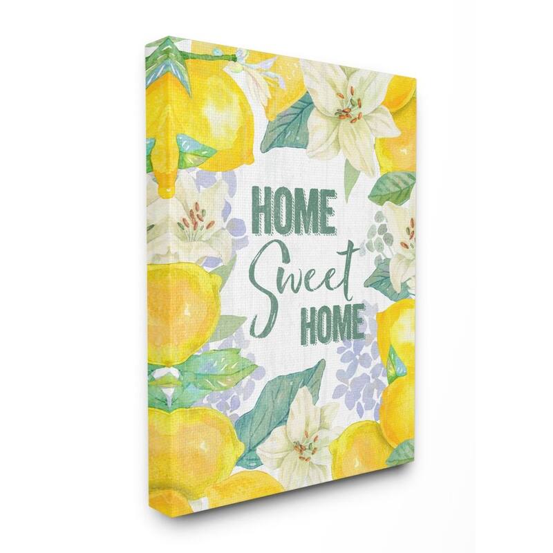 Stupell Home Sweet Home Summer Floral and Lemon Citrus Canvas Wall Art - Multi-Color