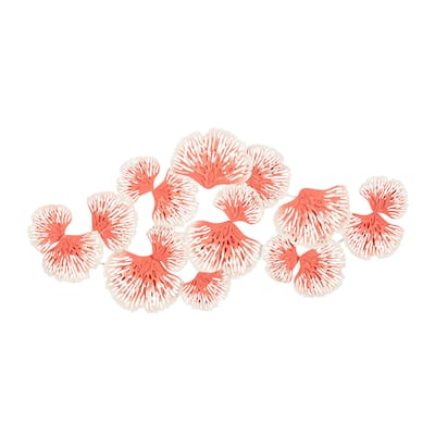 Metal Floral Home Wall Decor - Orange - Roche River Decor