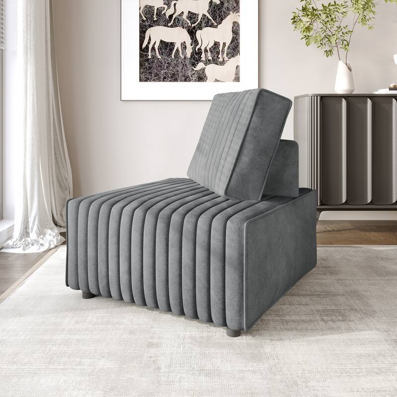 CraftPorch Contemporary Clean-Line Linen Upholstered Corner Seat