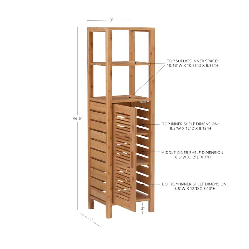 Linon Bracken Bamboo Mid Tower Cabinet