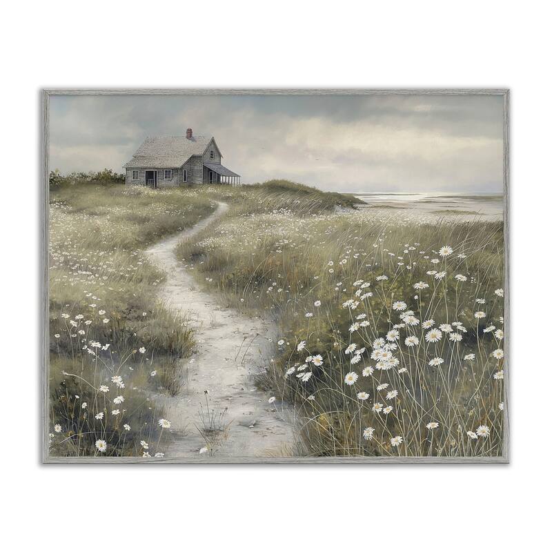 Stupell Path To Coastal Cottage Framed Giclee Art Design By Imagine It Images - 20 x 16 - Grey