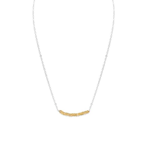 CITRINE YELLOW CRYSTAL HEART PENDANT ON 18/" 925 STERLING SILVER CHAIN BRAND NEW